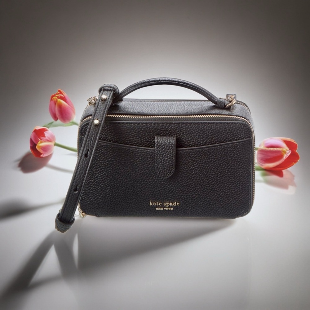 NWT Kate Spade Black Pebbled Crossbody Bag